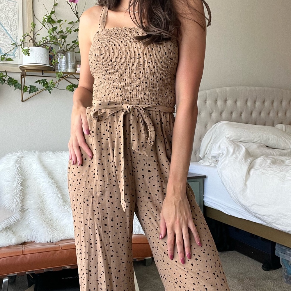 Abercrombie & Fitch polka dot cheetah jumpsuit